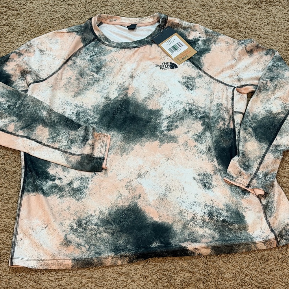 The North Face FD Pro 150 Crew Pink Moss Faded Dye Camo - Women Sz 2X - Picture 3 of 5